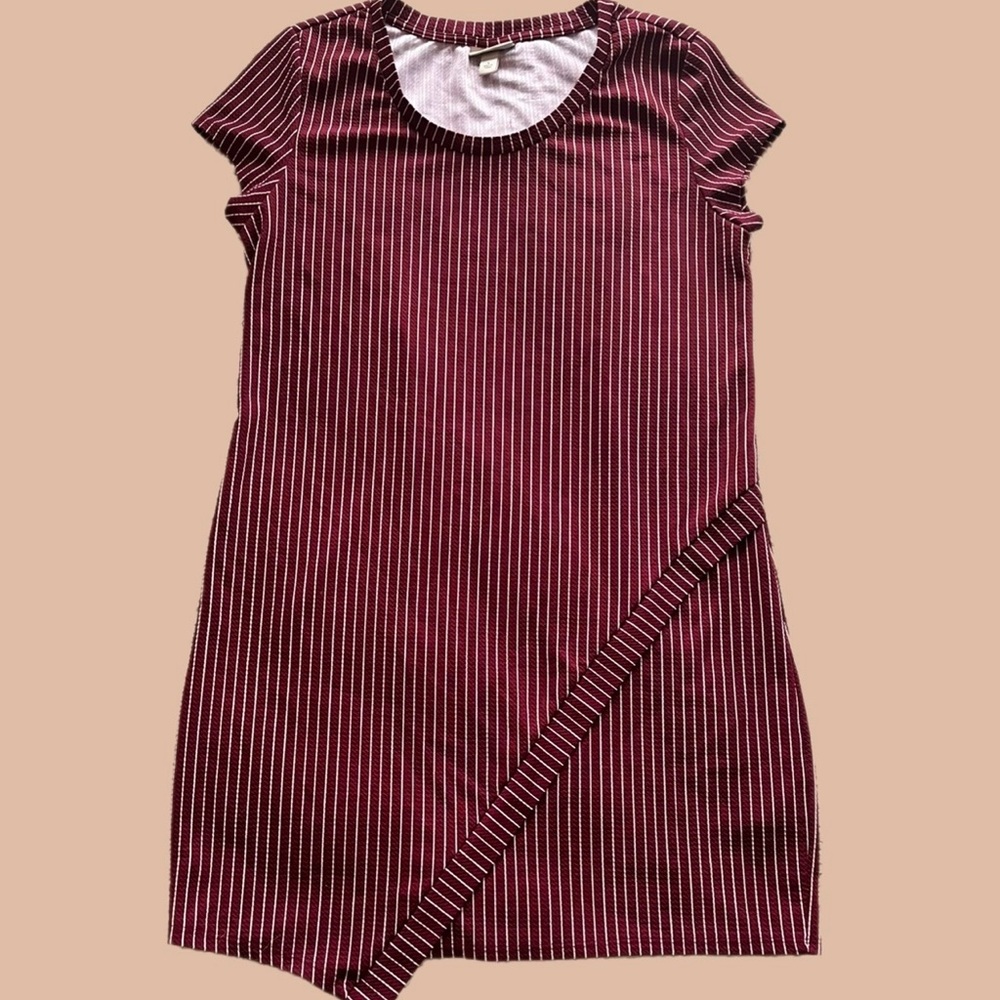 Striped Burgundy Women's Dress
